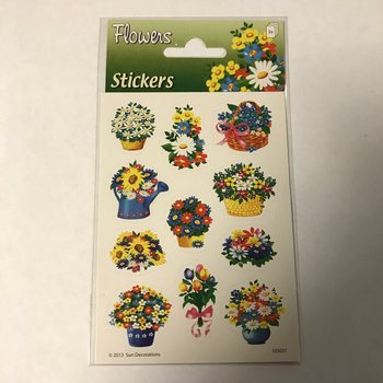 STICKERVEL: BLOEMEN, Afm. 16 x 9 Cm. (10st.)