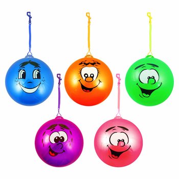 SMILEY FACE BAL MET KOORD / BUNGEEBAL Ø23 Cm (24st.)