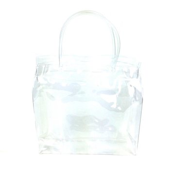 LUXE TRANSPARANTE BLOKBODEM VERPAKKINGSTAS MET STEVIGE HANDGREEP 18.5x18cm (25st)