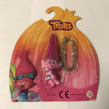 TROLLS FIGUUR AAN KETTING OP KAART (12st.)