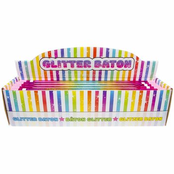GROTE REGENBOOG GLITTER STAAF IN DISPLAY (36st.)