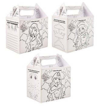 MENUBOX – PRINCESSEN – ZELF INKLEUREN - 14 x 9.5 x 18 Cm (24st.)