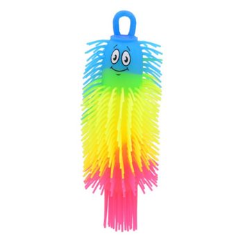 RAINBOW PUFFER WORM BAL - 22CM - MIX KLEUREN - IN DISPLAY (12st.)