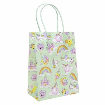 PAPIEREN GIFT TAS – UNICORN / EENHOORN - Afm. 16x9x22 CM (12st.)