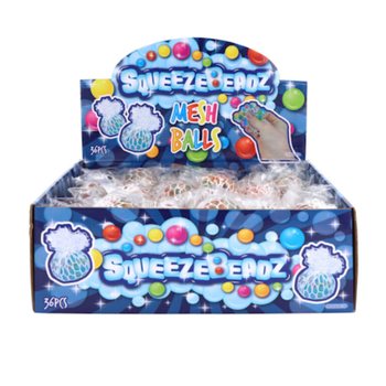 SQUEEZY BEADZ MESH BALLS IN DISPLAY (36st.)
