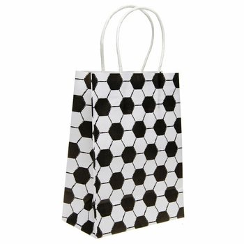 PAPIEREN GIFT TAS - VOETBAL - Afm. 16x9x22 CM (12st.)