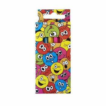 6-DELIGE KLEUR POTLOODJES SET - SMILEY (24st.)