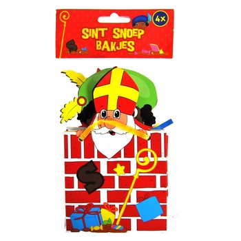 4-DELIGE SINT EN PIET PEPERNOTEN BAKJES SET (12sets.)