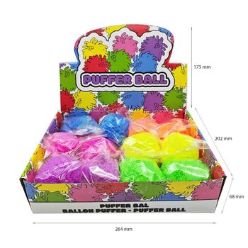 PUFFER BAL MET FELLE KLEUREN - 8CM - IN DISPLAY (12st.)