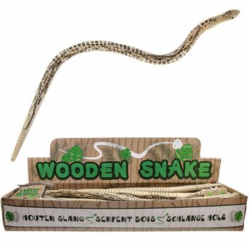 HOUTEN KRONKELENDE SLANG - 50CM LANG - IN DISPLAY (24st.)