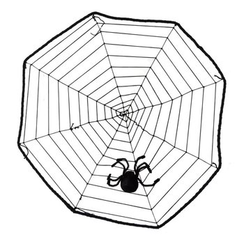 GROOT DECORATIE SPINNENWEB MET SPIN (8st.)