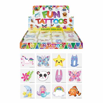 FUN TATTOO’S - MODEL: MEISJES, Elk pakjes 12x Tattoo’s IN DISPLAY (48st.)