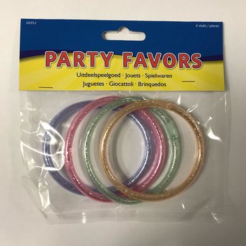 4 Stuks UITDEEL GLITTER ARMBANDJES (12st.) 