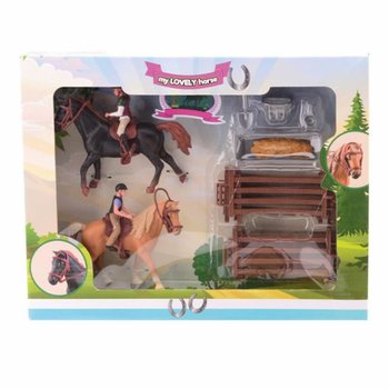MY LOVELY HORSE - XL - 2x SPEELGOED PAARD MET GROTE MANEGE - IN GIFTBOX (1st.)