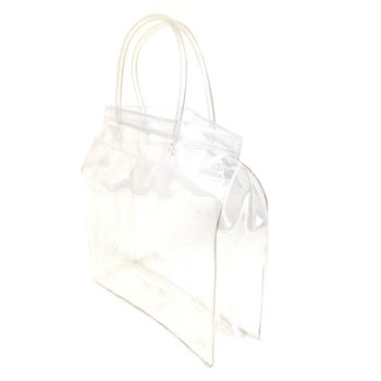 LUXE TRANSPARANTE BLOKBODEM VERPAKKINGSTAS MET STEVIGE HANDGREEP 18.5x18cm (25st)