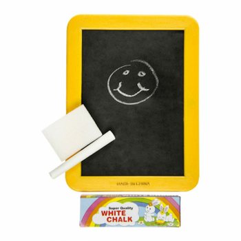 KRIJTBORD MET SPONS EN KRIJTJES - MIX KLEUREN (12st.)