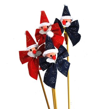 KERSTMIS POPPETJE MET STRIK OP STOK (48st.)