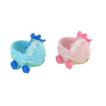 GEBOORTE TAARTTOPPER - KINDERWAGEN - ROZE/BLAUW (2st.)