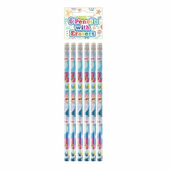 6-DELIGE MERMAID / ZEEMEERMIN POTLOOD MET GUM SET - IN DISPLAY (24SETS.)