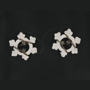 2 HOUTEN SNEEUWVLOK HANGERS (12st.)