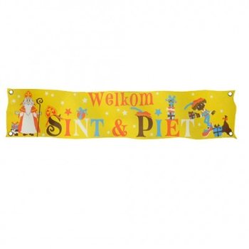 MEGA GROTE SINT & PIET WELKOM BANNER XXL 300 X 60 CM. (7st.)