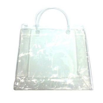 LUXE TRANSPARANTE BLOKBODEM VERPAKKINGSTAS MET STEVIGE HANDGREEP 18.5x18cm (25st)