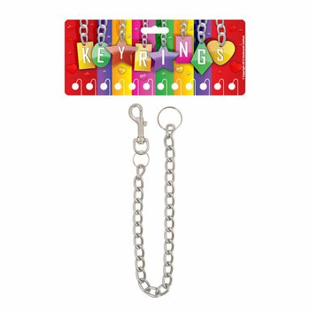 IJZEREN SLEUTELHANGERS MET EXTRA LANG METALEN KOORD (12st.)
