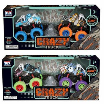 2-DELIGE GROTE FRICTIE CRAZY DINOSAURUS MONSTER TRUCKS - IN LUXE GIFTBOX - MIX KLEUREN (1st.)