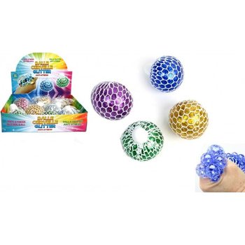 SQUISHY BAL – MIX GLITTER KLEUREN IN DISPLAY (12st.)