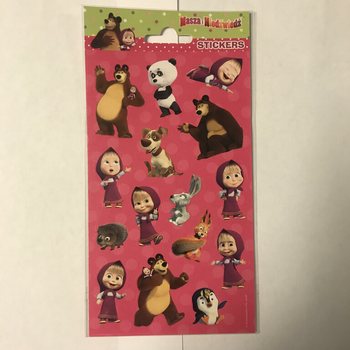 STICKERS: MASHA DE BEER, Afm. 20 x 10 Cm. (10st.)