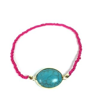 ARMBAND FUCHSIA MET STEEN (1st)