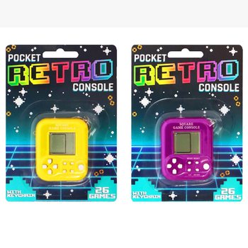 POCKET RETRO GAME CONSOLE MET SLEUTELHANGER- 26 GAMES (6st.)