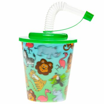 DRINKBEKER / IJSBEKER MET RIETJE – JUNGLE DIEREN (12st.)