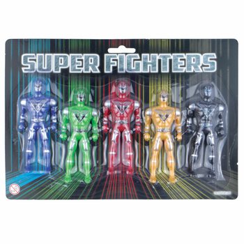 SUPER FIGHTERS - 5 ACTIE SPEELFIGUREN OP KAART (6st.)