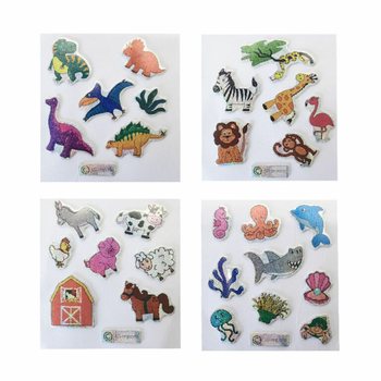 GLITTER STICKERS - MODEL: MIX DIEREN (100st.)