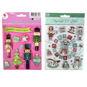 ASSORTIE 3D KERSTSTICKERS (6st.)