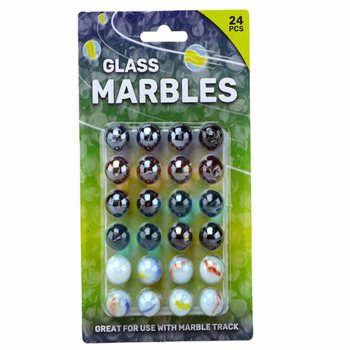 KNIKKERS OP KAART - 24 STUKS KNIKKERS VAN 16MM PER KAART (24st.)