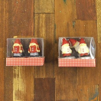 4 WAXINELICHT KERSTPOPPETJES IN GIFTDOOSJE (12st.)