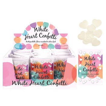 WITTE HARTEN BRUILOFT CONFETTI  IN DISPLAY (24st.)