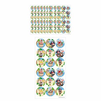 FUN STICKERS - PIRATEN STICKERS - 18 STICKERS PER VEL (10st.)