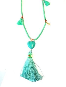 HALSKETTING TURQUOISE MET HART (1st)