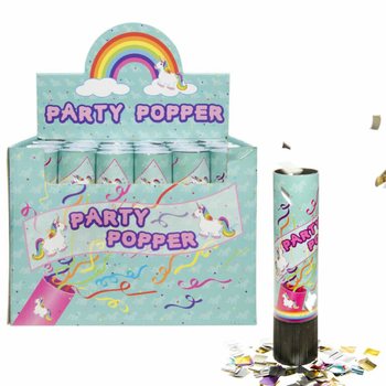 PARTY CONFETTI SHOOTER - UNICORN - IN DISPLAY (48st.)