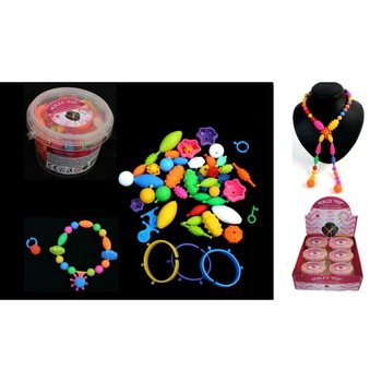 MAAK JE EIGEN HALSKETTING OF ARMBAND, 200 onderdelen. IN DISPLAY (6st.)
