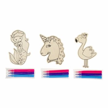 KLEUR JE EIGEN HOUTEN FIGUUR, INCL VILTSTIFTJES (36st.)