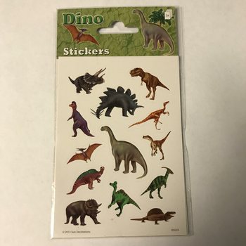 STICKERVEL: DINOSAURUS,  Afm. 16 x 9 Cm. (10st.)