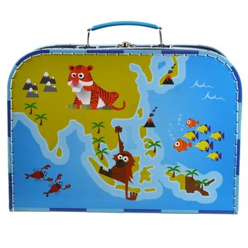 GROTE WERELDKAART PUZZEL IN KOFFER 