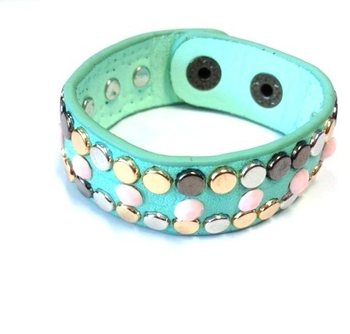 ARMBAND TURQUOISE MET STUDS (1st)