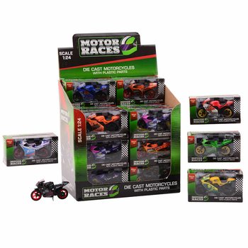 DIE CAST - SUPER SPORT MOTOR, SCHAAL 1:24 IN DISPLAY (24st.)