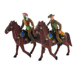 COWBOYS EN INDIANEN OP PAARD (8st.)