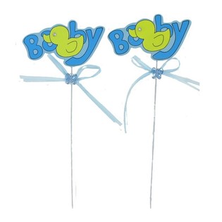 GEBOORTE TAART PRIKKER - BABY BLAUW (12st.)